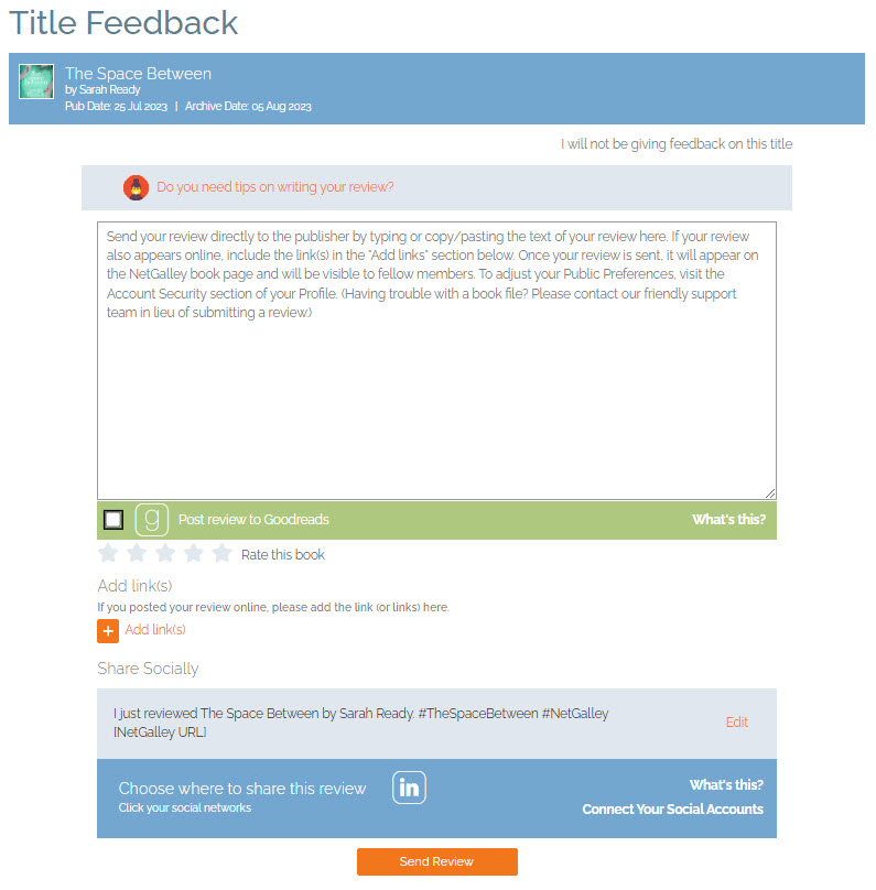 How do I submit a Review or Opinions for my books through NetGalley