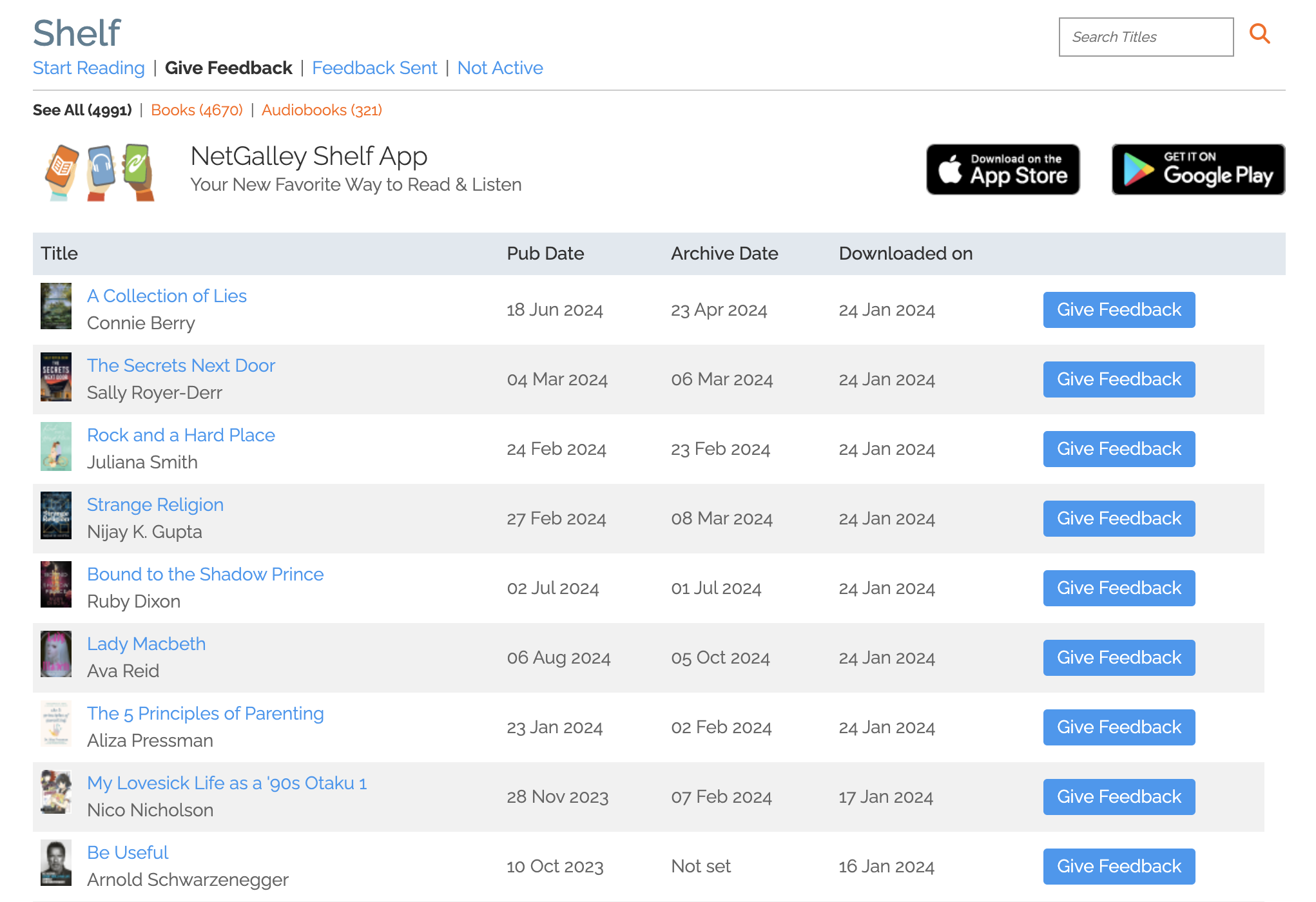 What can I find on my Shelf? NetGalley